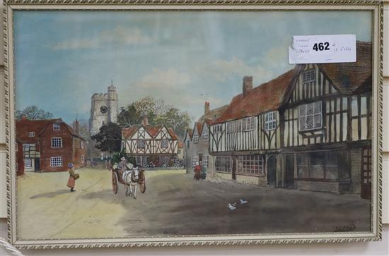 S. J. Toby Nash (1891-1960), watercolour and gouache, Chilham, signed, 29 x 46cm